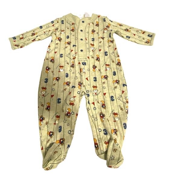 VTG KIDS R US Boys Infant 6/9M One Piece Jumpsuit Bears Football Sports New - Picture 1 of 6